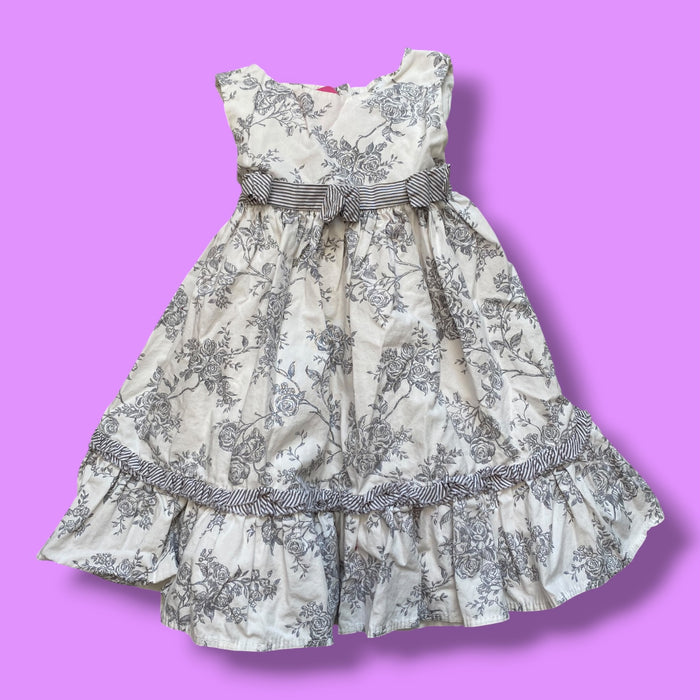 Grey Maggie & Zoe floral dress, 18-24m