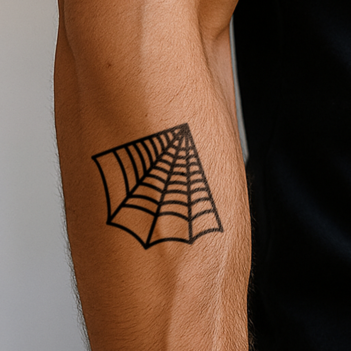 Großes Spinnennetz Tattoo