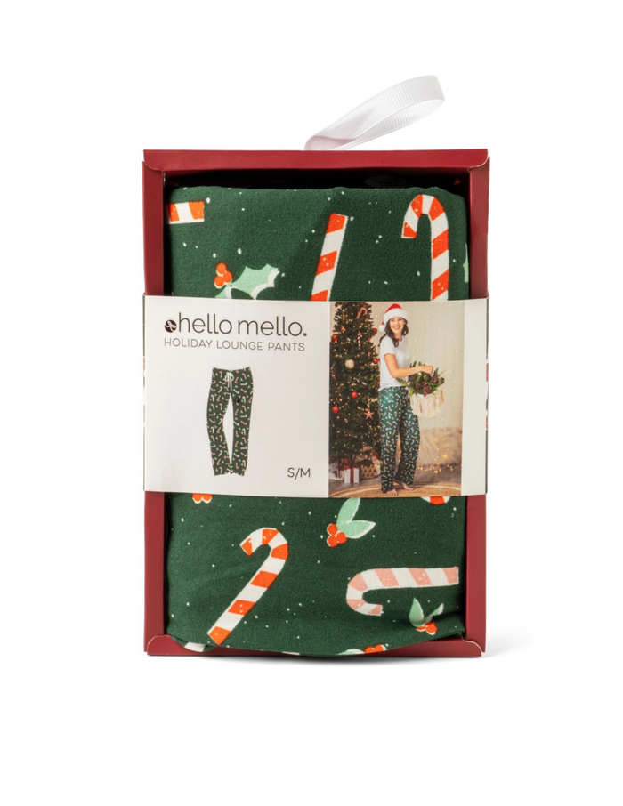 Hello Mello Holiday Pants- Pattern Peppermint Twist
