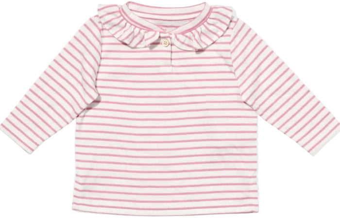 Hen Baby Shirt - Dusty Rose Mini Stripe