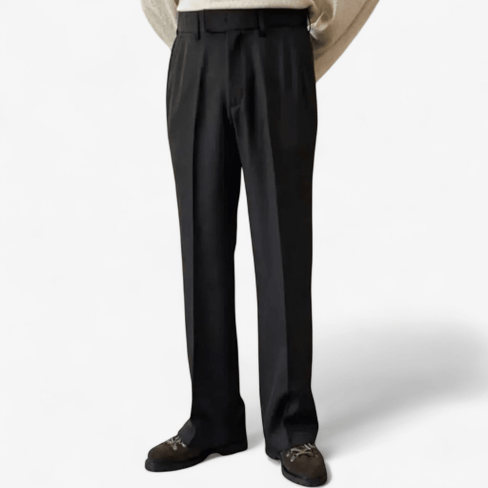 High waist straight style pants - AntoniosClothing - Gray