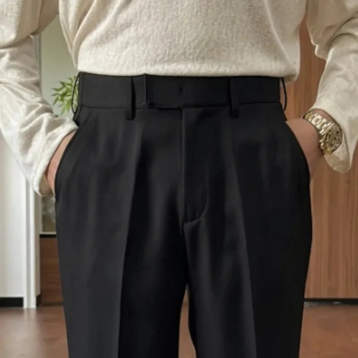 High waist straight style pants - AntoniosClothing - Gray