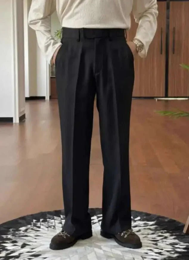 High waist straight style pants - AntoniosClothing - Gray