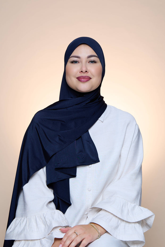 Hijab Premium Satin  Mae Oxfordblue