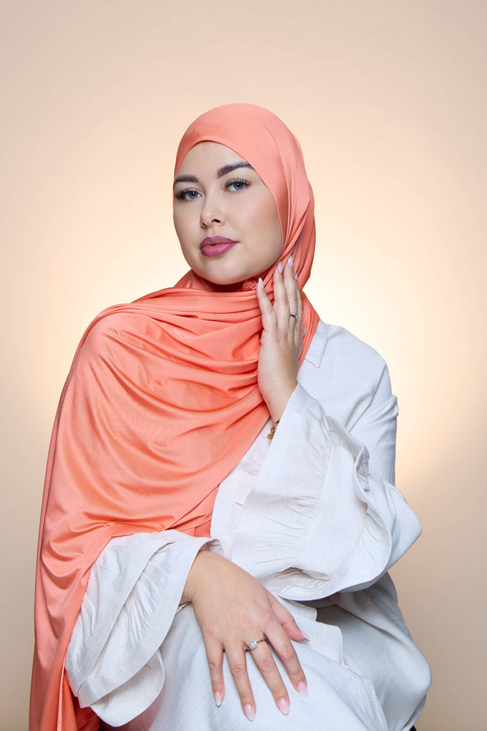 Hijab Premium Satin  Mae Salmon