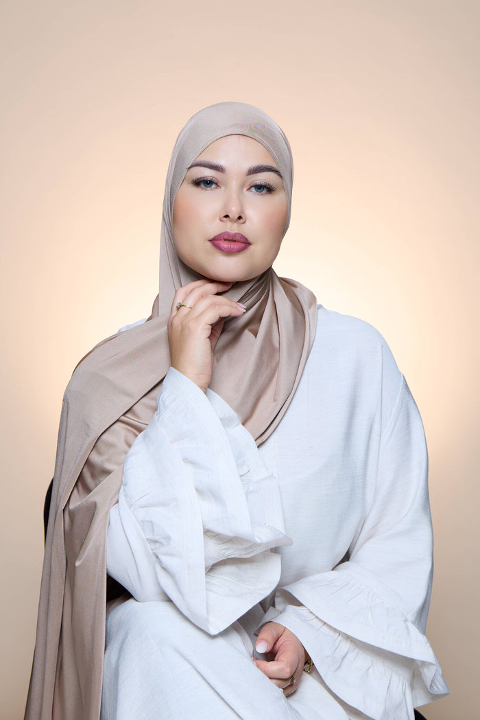 Hijab Premium Satin  Mae Smoke Gray
