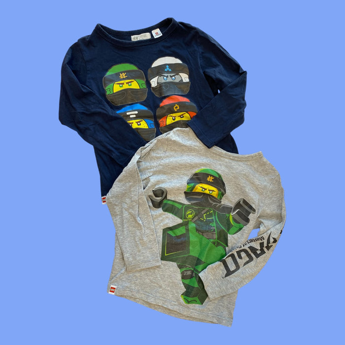 h&m ninjago set of 2 t-shirts, 4/6y