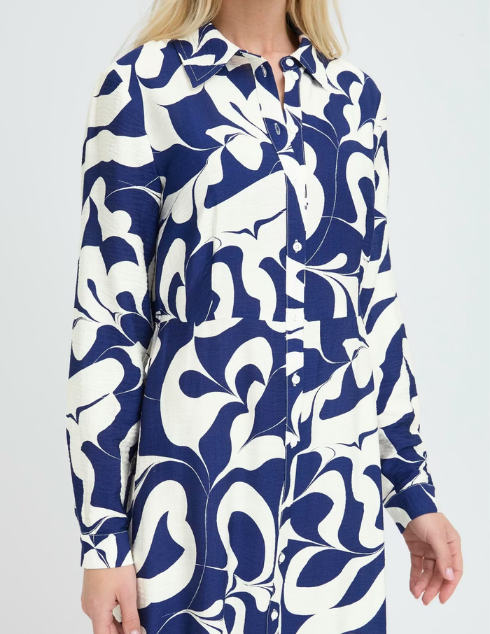 Ikaia Shirt Dress-Navy