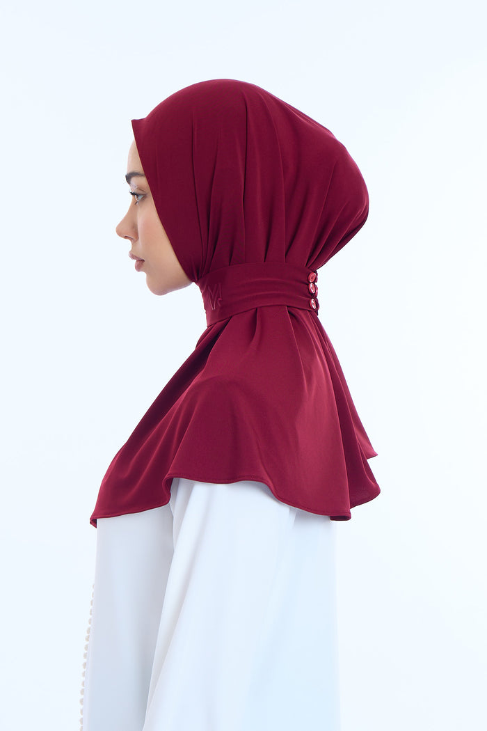 Instant Hijab Premium I Burgundy Wine