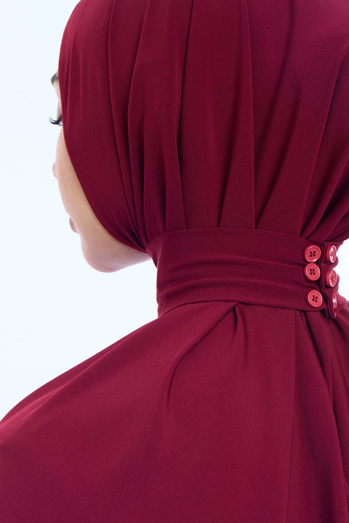 Instant Hijab Premium I Burgundy Wine