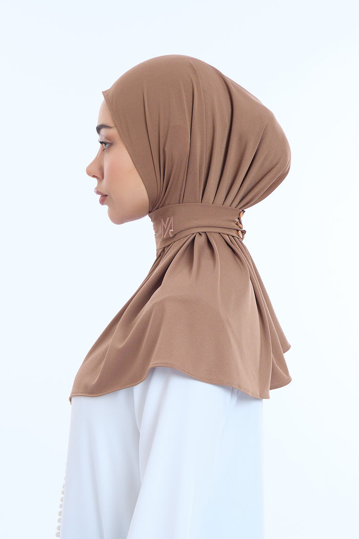 Instant Hijab Premium I  Walnut Brown