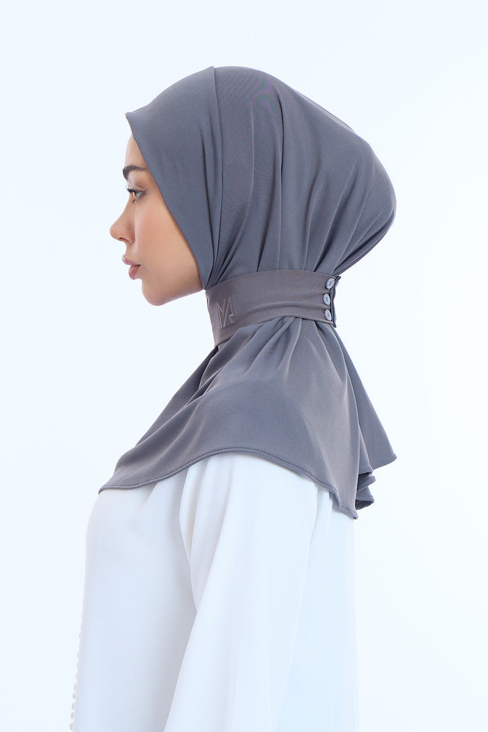 Instant Hijab Premium II Charcoal Blue