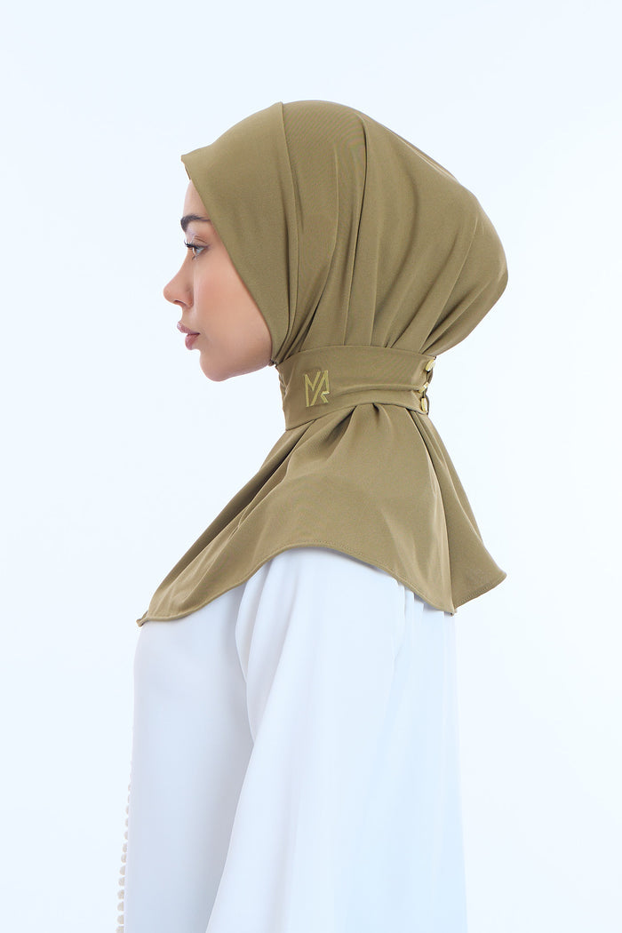 Instant Hijab Premium II Olive Brown