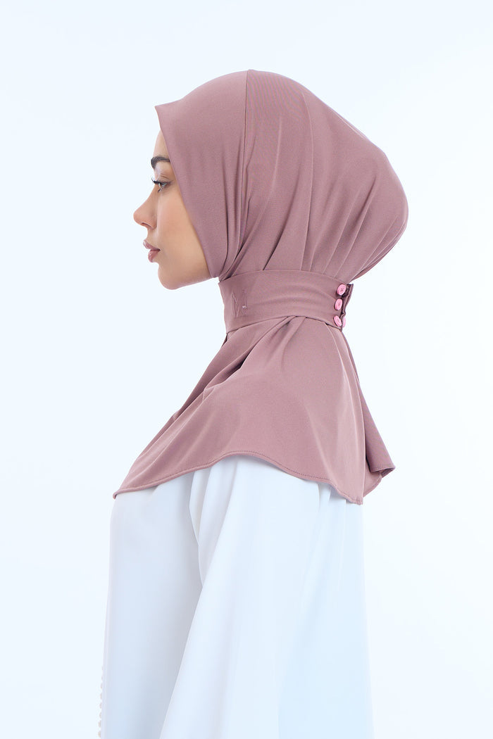 Instant Hijab Premium II Plum Brown