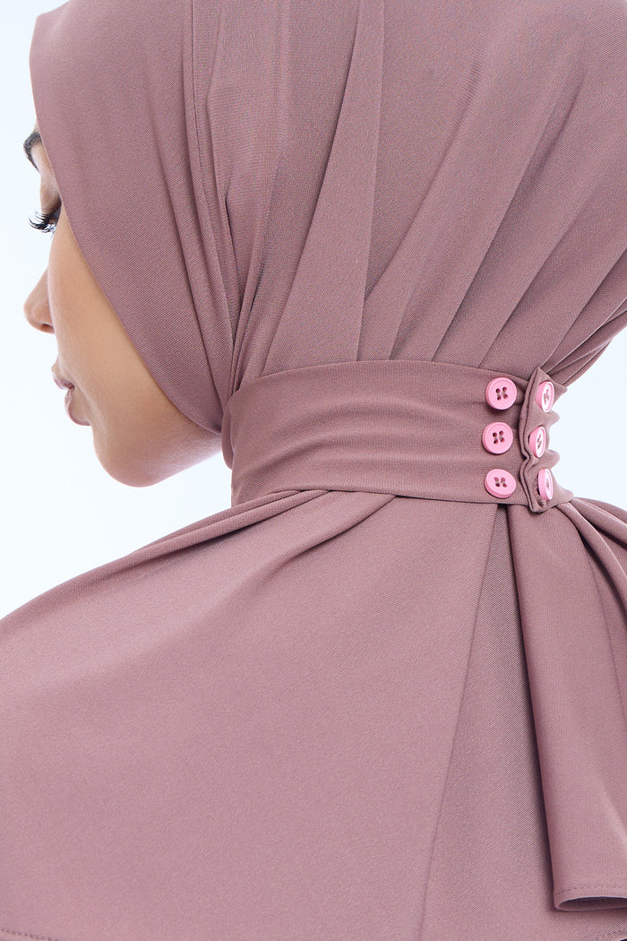 Instant Hijab Premium II Plum Brown