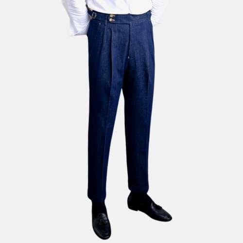Italian Blue Trousers - AntoniosClothing - Blue