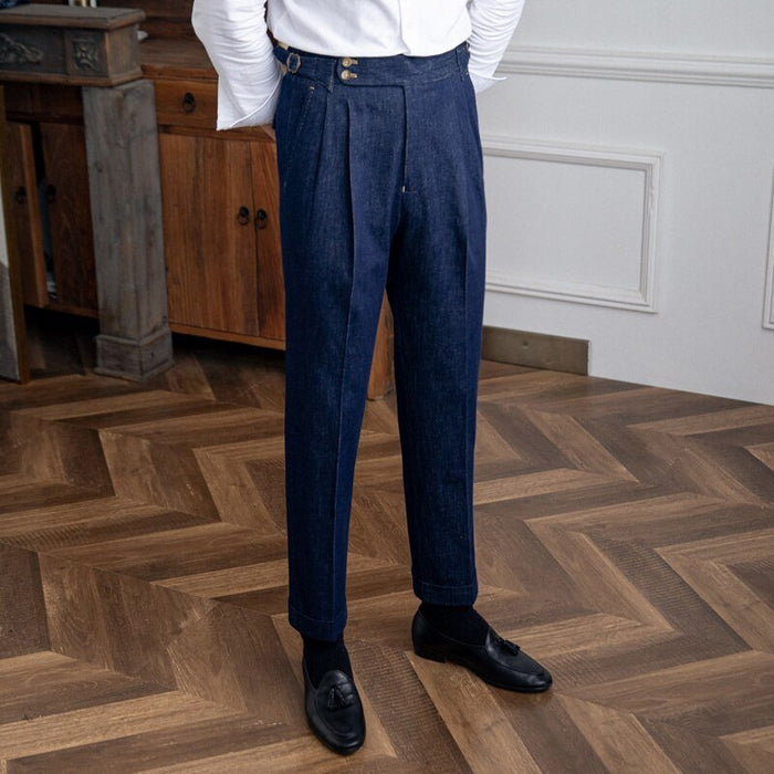 Italian Blue Trousers - AntoniosClothing - Blue
