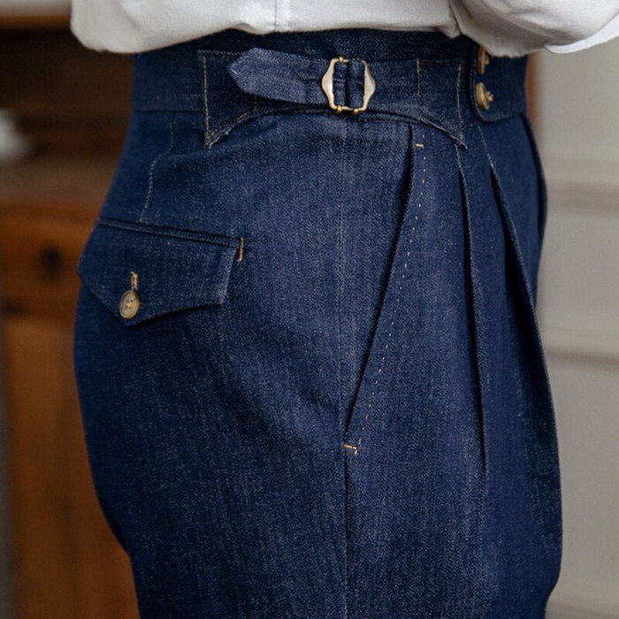 Italian Blue Trousers - AntoniosClothing - Blue