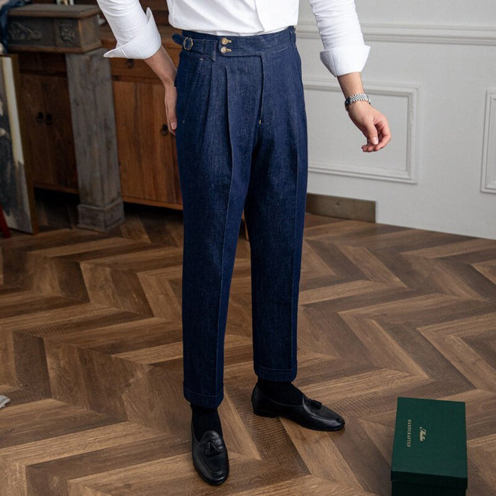 Italian Blue Trousers - AntoniosClothing - Blue
