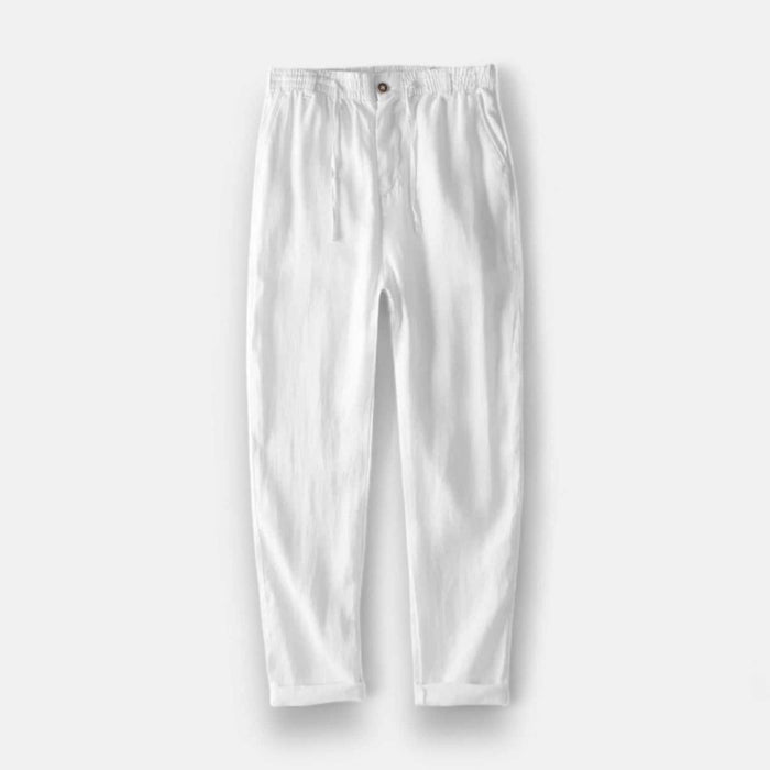 Italian design linen pants - AntoniosClothing - White