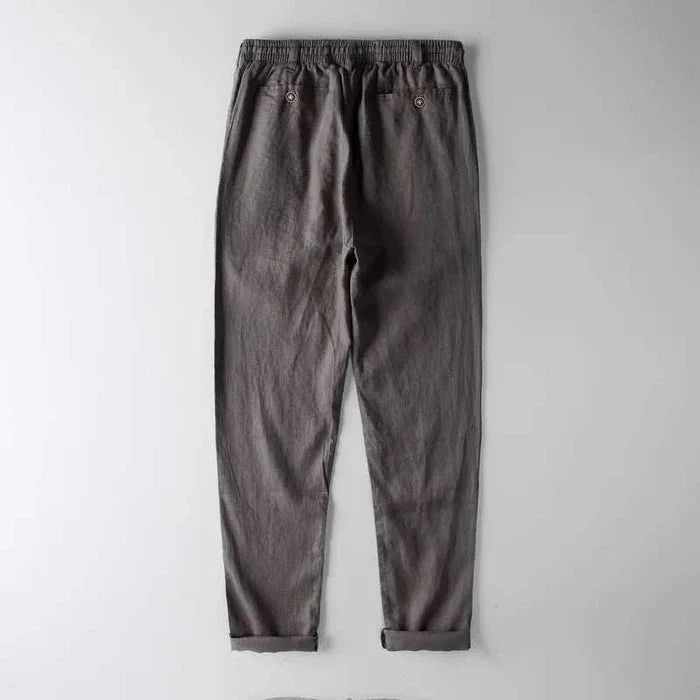 Italian design linen pants - AntoniosClothing - White