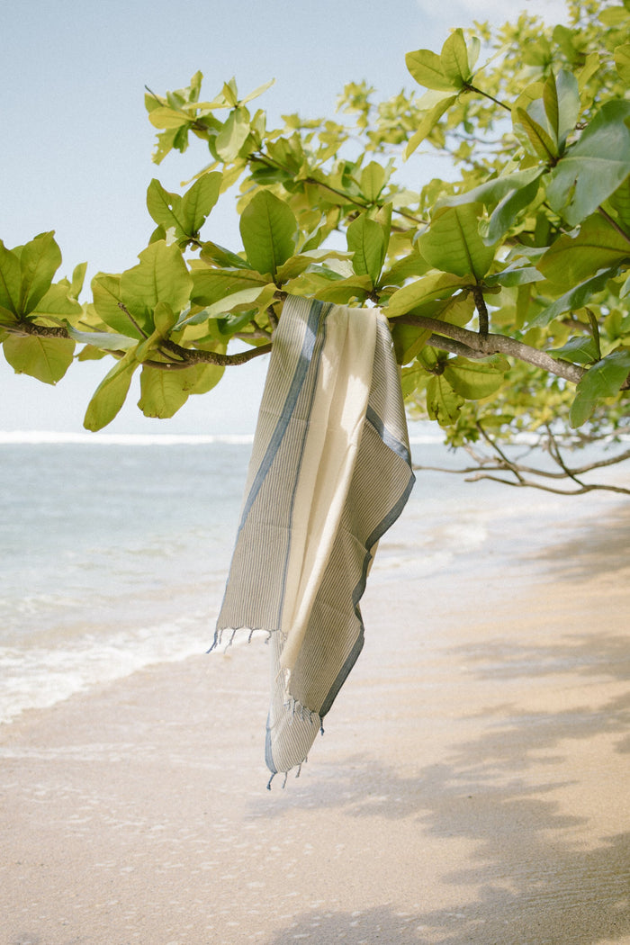 Ivory Blue Tribeca Towel