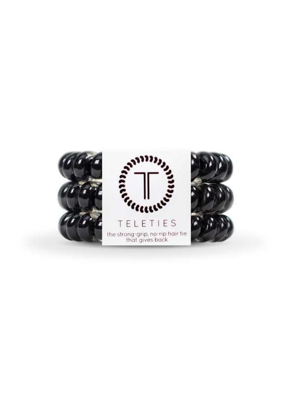 Jet Black Hair Ties - Large