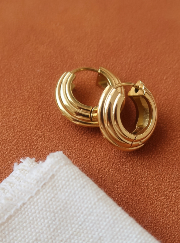 Juliette 18K Gold Non-Tarnish Chunky Hoop Earrings
