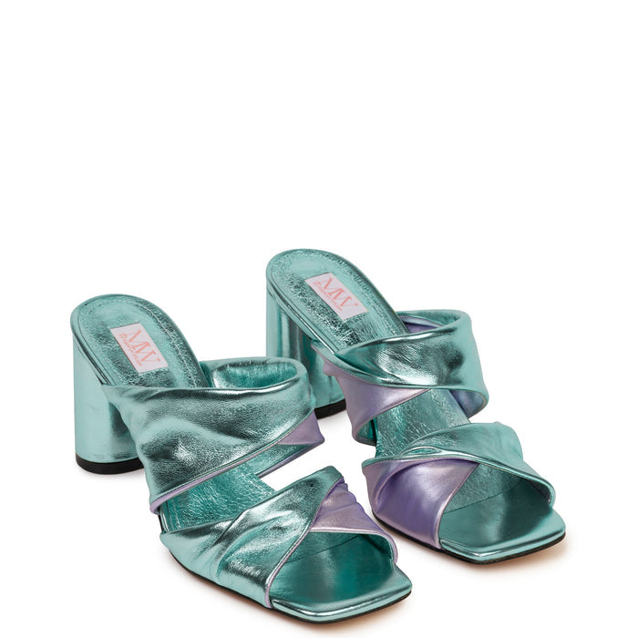 Kathryn Wilson Hana Heel Icy Metallic/Lilac Sheep
