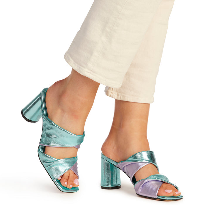 Kathryn Wilson Hana Heel Icy Metallic/Lilac Sheep