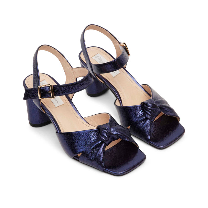 Kathryn Wilson Sandy Heel Ink Metallic Calf
