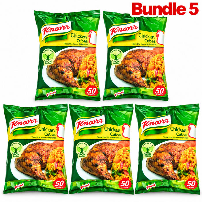 Knorr Chicken Cubes - 50 Cubes | Maggi Seasoning for Rich Flavor and Aromatic Dishes - Yado African & Caribbean Market