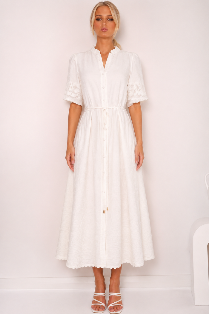 Lace Sleeve Midi Dress
