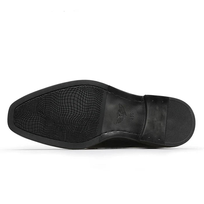 Leather business formal monk shoes - AntoniosClothing - Black