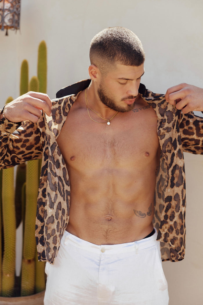 Leopard Print Chiffon Shirt