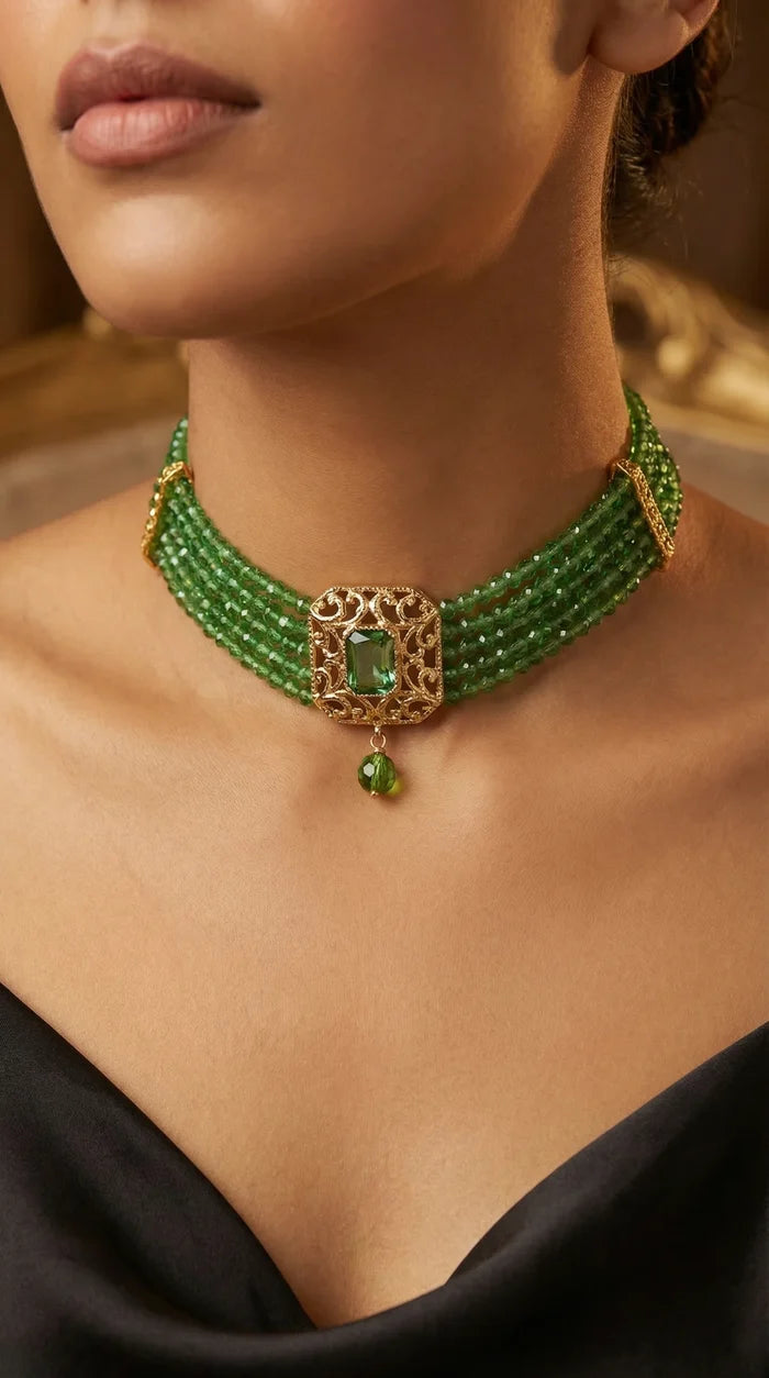 LIGHT GREEN NECKLACE LIA