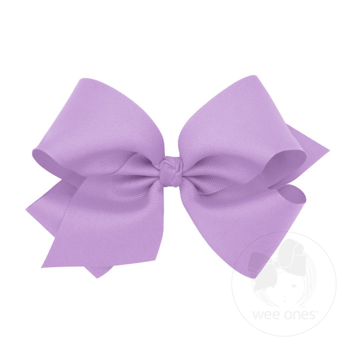 Light Orchid Classic Grosgrain Hair Bow (Knot Wrap)