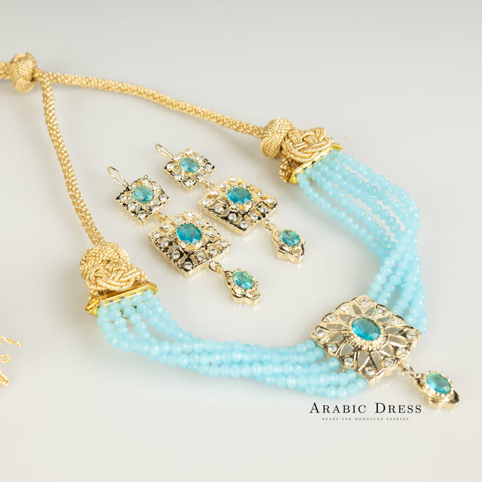 Lightblue  Nisa necklace set