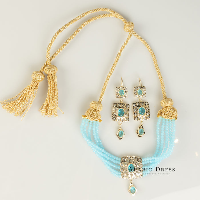 Lightblue  Nisa necklace set