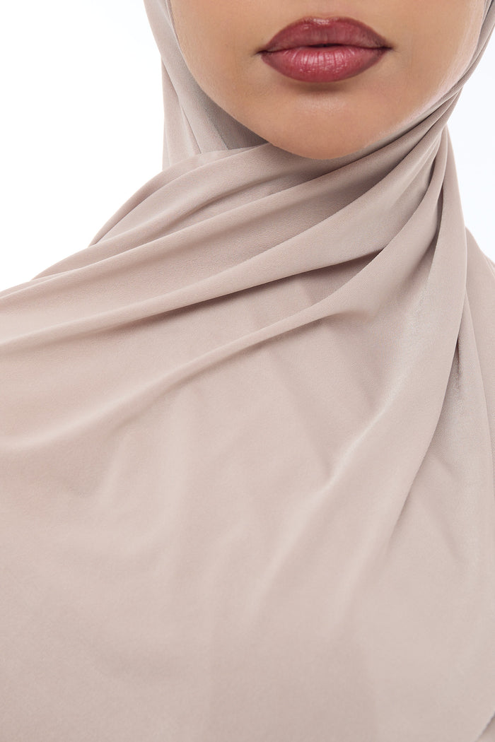 Liquid Jersey Hijab Min - Ash beige