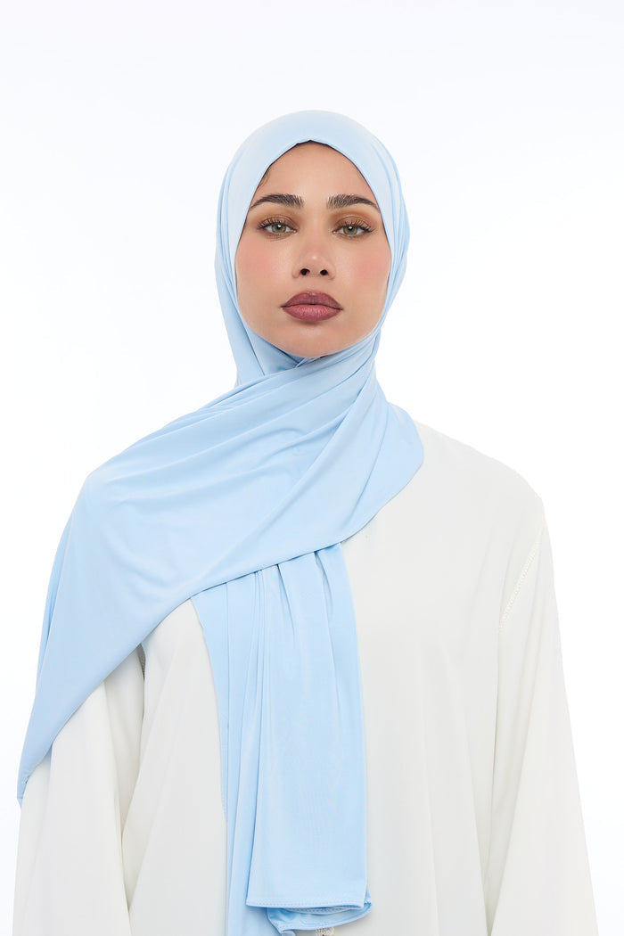 Liquid Jersey Hijab Min - Baby Blue