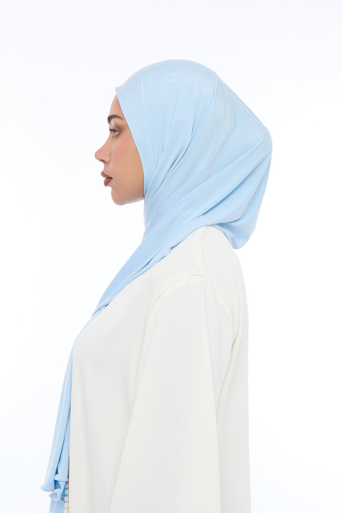 Liquid Jersey Hijab Min - Baby Blue