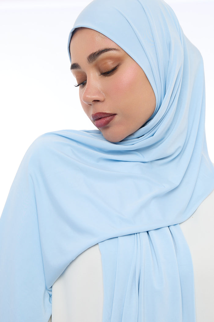 Liquid Jersey Hijab Min - Baby Blue