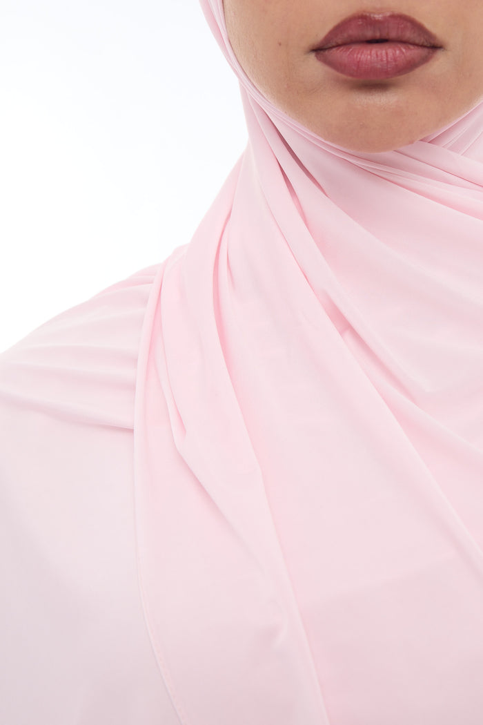Liquid Jersey Hijab Min - Baby Pink