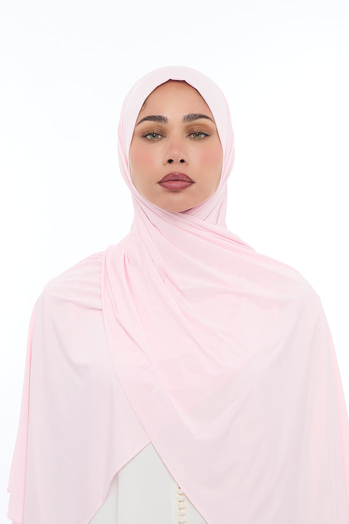 Liquid Jersey Hijab Min - Baby Pink