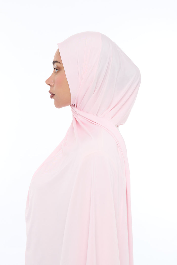 Liquid Jersey Hijab Min - Baby Pink