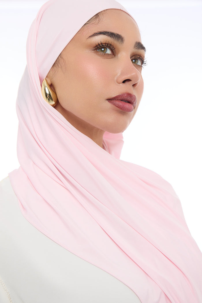 Liquid Jersey Hijab Min - Baby Pink
