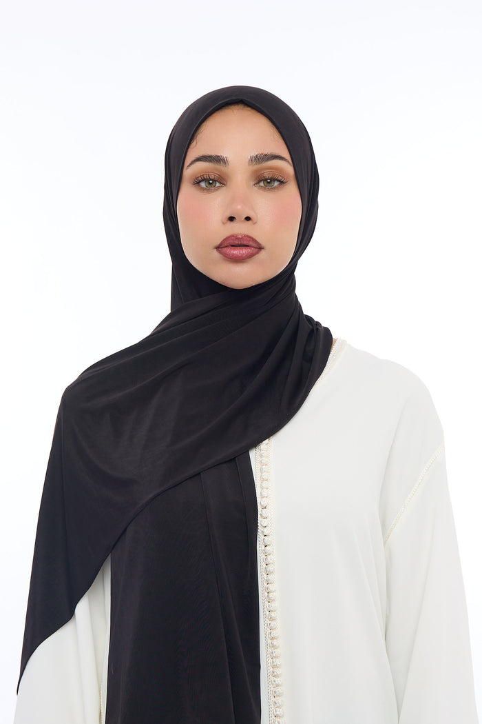 Liquid Jersey Hijab Min - Black