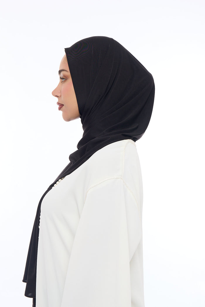 Liquid Jersey Hijab Min - Black