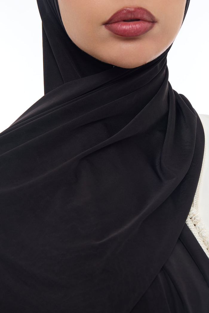Liquid Jersey Hijab Min - Black
